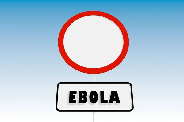 Ebola Text auf Stopp-Verkehrsschild — Stockfoto