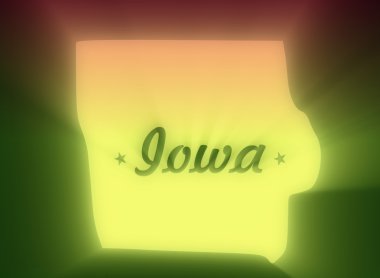 Parlayan Iowa devlet harita