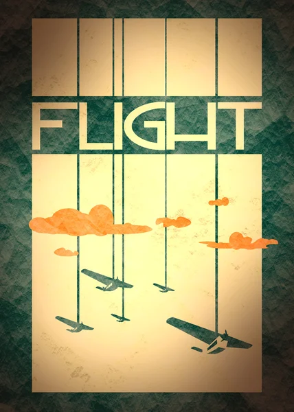 Полет ретро-самолетов на полосатом фоне — стоковое фото