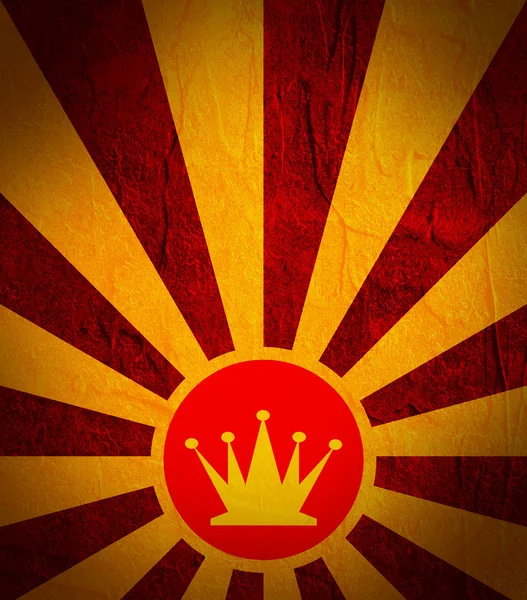 Sun burst background with chess queen icon — Stock Photo, Image