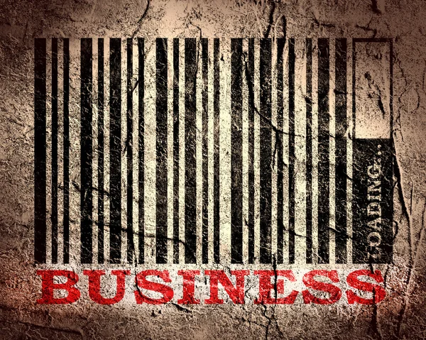 Barcode with business text and loading bar — Stock Photo, Image