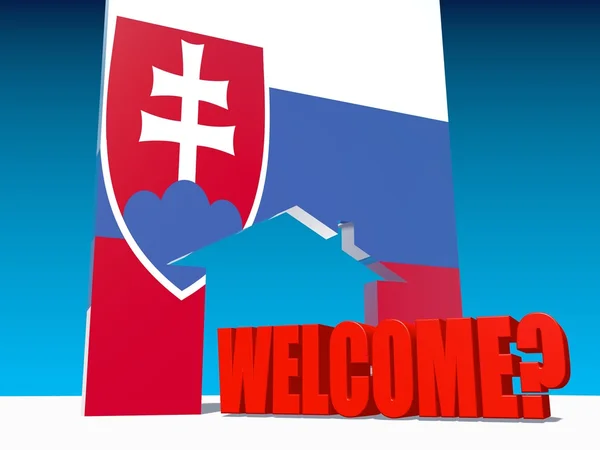 Welcome to slovakia under question mark — Stock Photo, Image