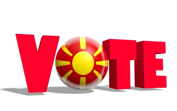 Palavra de voto com bandeira nacional macedônia — Fotografia de Stock