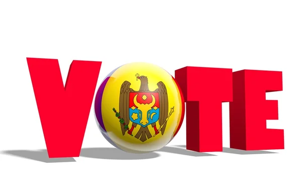 Vote word with moldova national flag — Stock Photo, Image