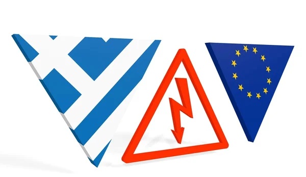 High voltage between greece and european union — Stock Photo, Image