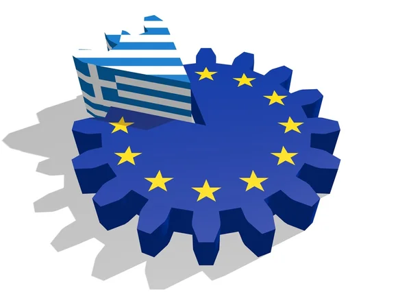 Greece as a part of european union metaphor — Stock Photo, Image