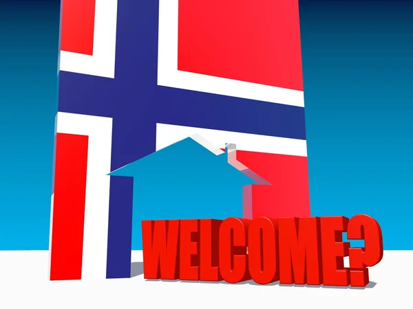 Bienvenido a Norway bajo interrogante — Foto de Stock