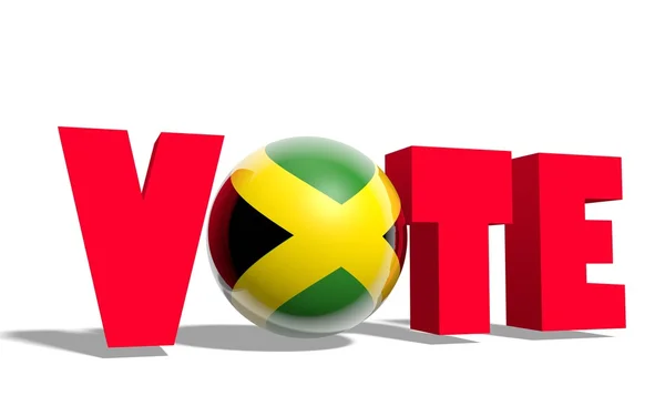 Vote text, sphere instead letter textured by jamaika flag — Stock Photo, Image