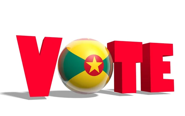 Vote text, sphere instead letter textured by greneda flag — Stock Photo, Image