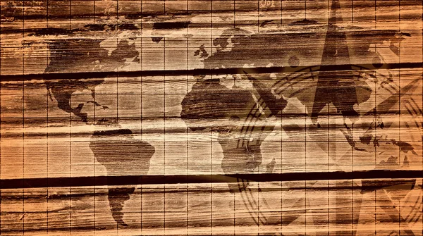 白黒の世界地図 — ストック写真
