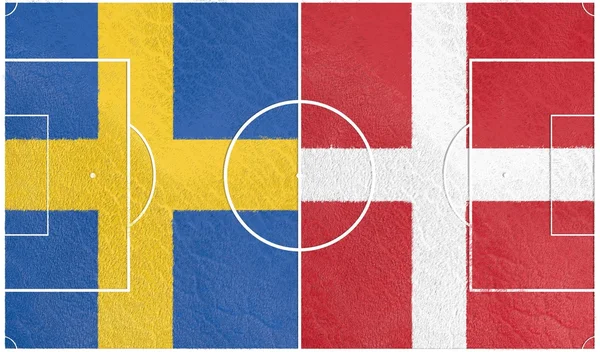 Sweden vs denmark campeonato de fútbol europeo 2016 — Foto de Stock
