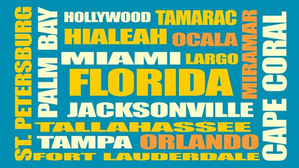 Florida Devlet şehirler listesi — Stok Vektör