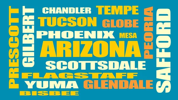 Arizona liste des villes d'état — Image vectorielle