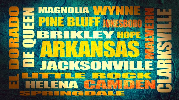 Arkansas nomes da cidade tags nuvem — Fotografia de Stock