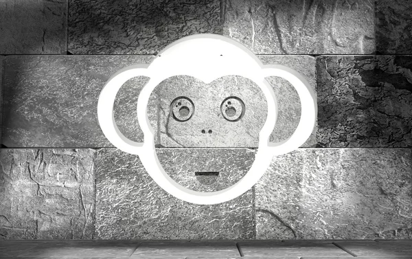 2016 新年猴脸的象征 — 图库照片