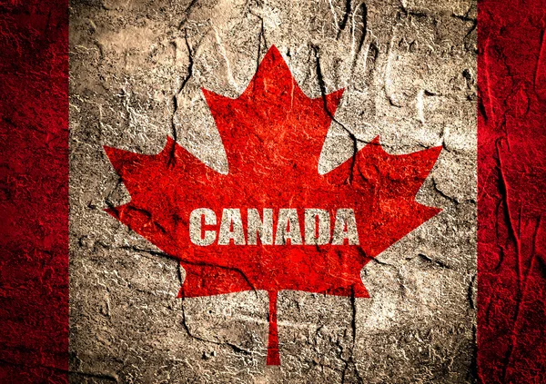 Canada flag maple leaf on grunge backdrop — Stock Photo, Image