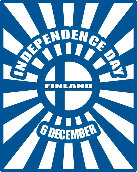 Flaga Finlandii na tle promienie słońca — Wektor stockowy