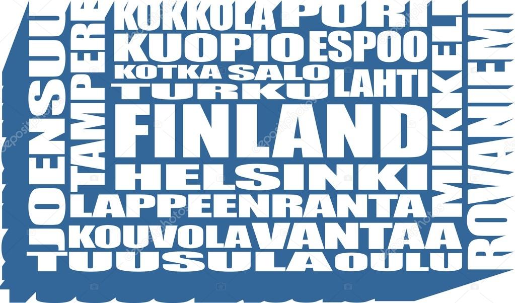 finland cities tags cloud