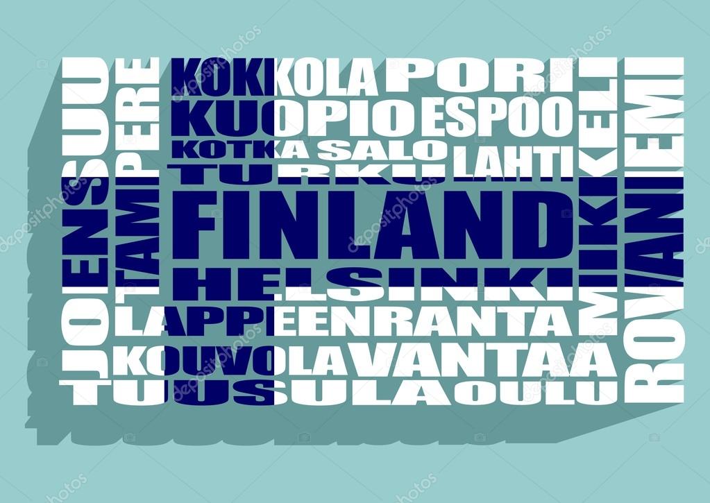 finland cities tags cloud