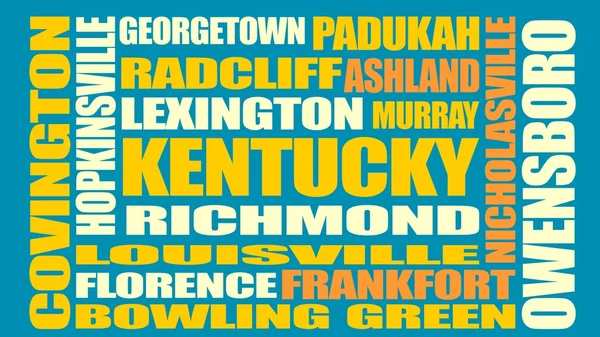 Lista de ciudades estatales de Kentucky — Vector de stock