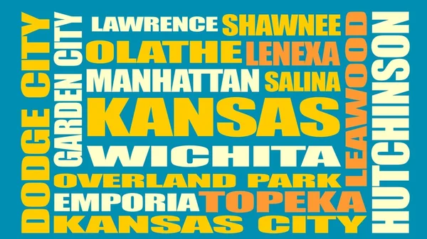 Seznam měst státu Kansas — Stockový vektor