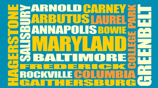 Liste des villes du Maryland — Image vectorielle