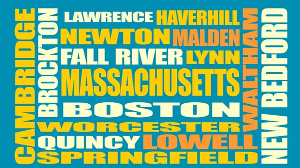 Lista miast stanu Massachusetts — Wektor stockowy