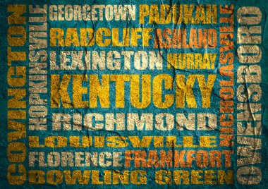 Kentucky state cities list  clipart