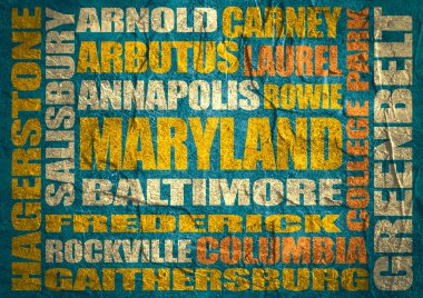 Maryland state cities list  clipart