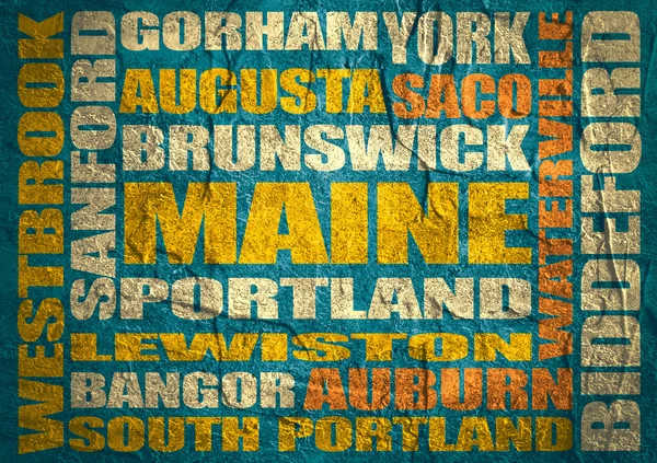 Maine state cities list — Stock Photo, Image