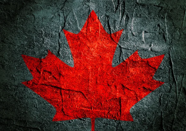 Vlajka Kanada javorový list na grunge pozadí — Stock fotografie