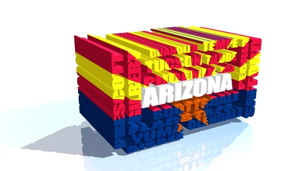 Arizona state städer lista texturerat av flagga — Stockfoto