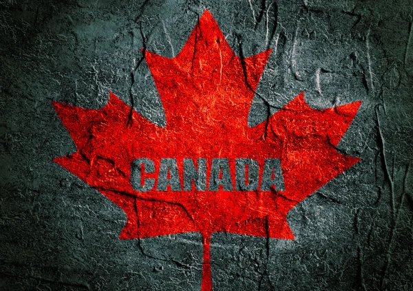 Canada bandeira folha de bordo no fundo grunge — Fotografia de Stock