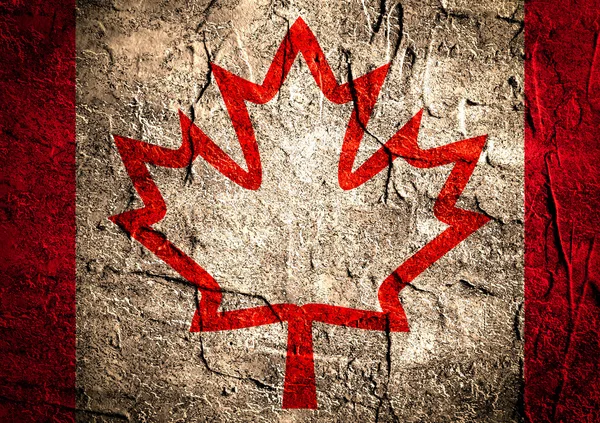 Canada flag maple leaf on grunge backdrop — Stock Photo, Image