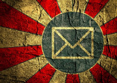 Güneş ışınları zemin mektup simgesi ile