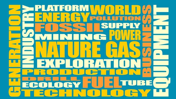 Naturaleza gas industria palabras relativas — Archivo Imágenes Vectoriales