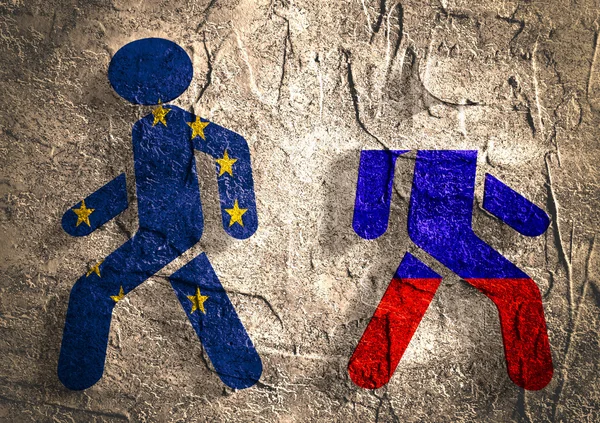 Politic relationship between Russia and European Union — Stock Photo, Image
