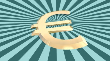 dokulu zemin 3d euro para simgesi üzerinde güneş burts