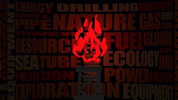 Natuur gas industrie relatieve woorden en glans vlam — Stockfoto