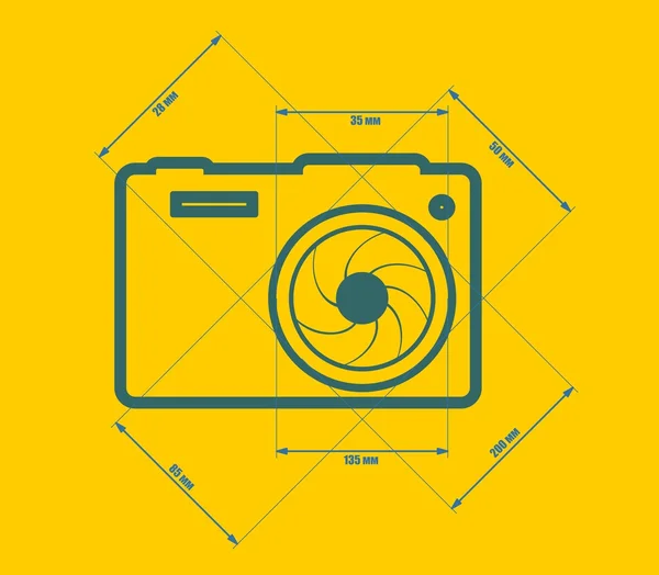 Icono de cámara fotográfica. Vector . — Archivo Imágenes Vectoriales