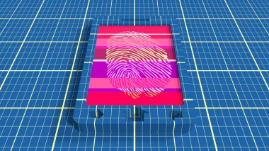 Smart phone with striped  finger print on screen