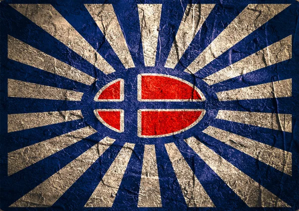 Norsko vlajka na sluneční paprsky pozadí — Stock fotografie