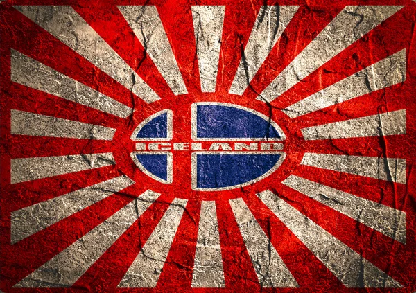 Padrão texturizado de concreto azul, vermelho e branco da bandeira da Islândia — Fotografia de Stock