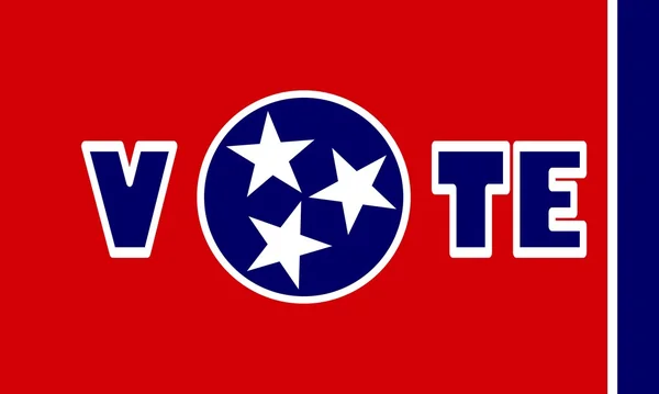 Metin Tennessee Devlet bayrağı zemin üzerinde oy — Stok Vektör