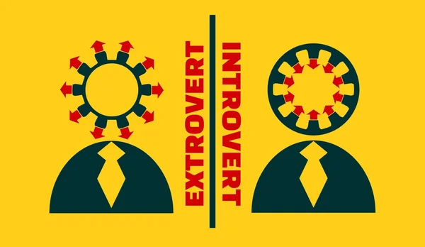 Metáfora extrovertida vs introvertida —  Vetores de Stock