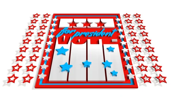 Vote for president 3D text on backdrop from usa flag elements — Stok fotoğraf