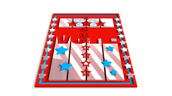 Vote 3D text on backdrop from usa flag elements — Stok fotoğraf