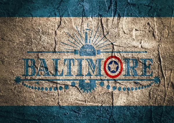 Baltimore stadtname mit flaggenfarben gestylt buchstabe o — Stockfoto