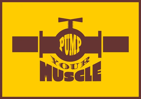 Bombea tu músculo. Gimnasio y Fitness Motivación Cotización . — Vector de stock