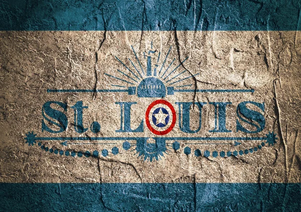 Nombre de la ciudad de St. Louis con colores de la bandera estilo letra O —  Fotos de Stock